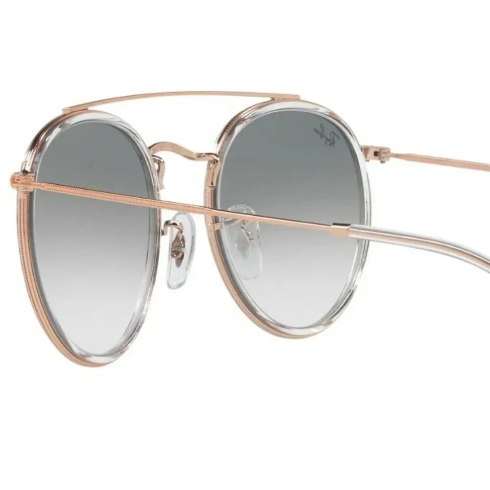 NEW RAY-BAN RB3647N Double Bridge Sunglasses Rose Gold / Blue Gradient 51mm